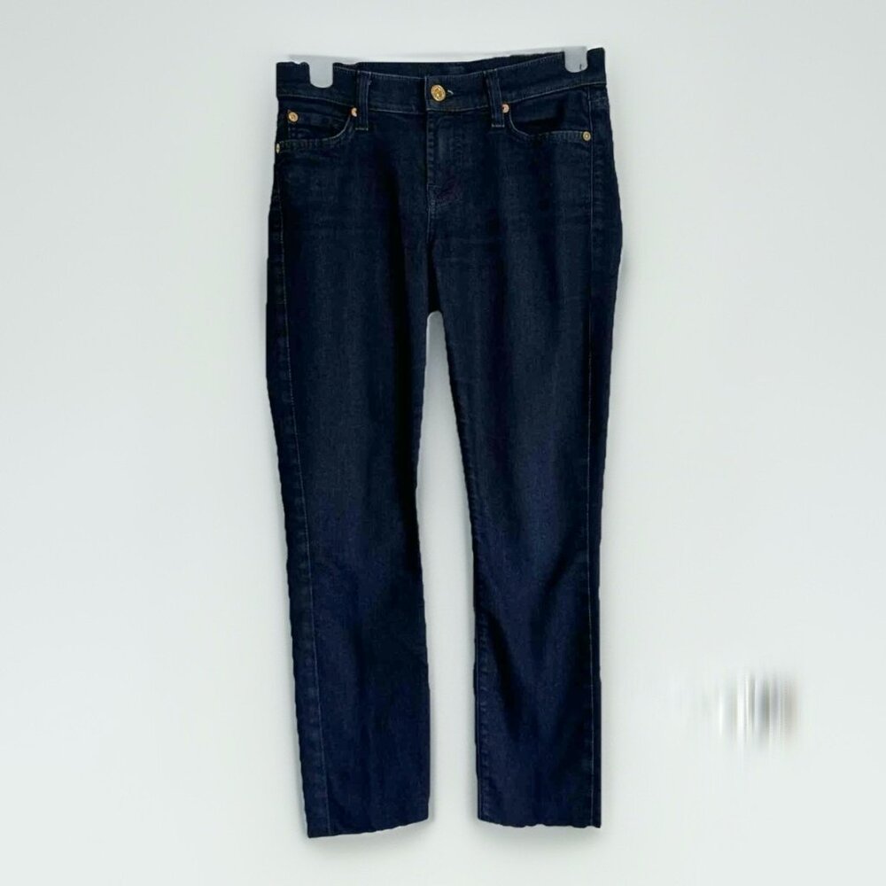 7 for All Mankind The Skinny Jeans Women’s 25 Blue Distressed Hem (27x24.5)